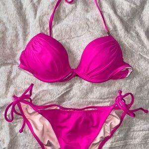 Victoria Secret Hot Pink Flattering Bikini